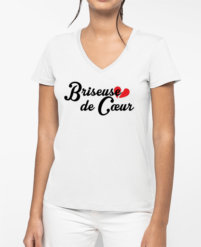 T-shirt femme col V Briseuse de cœur par tunetoo