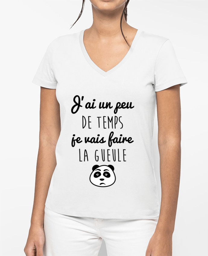 T-shirt femme col V J'ai un peu de temps je vais faire la gueule par Benichan