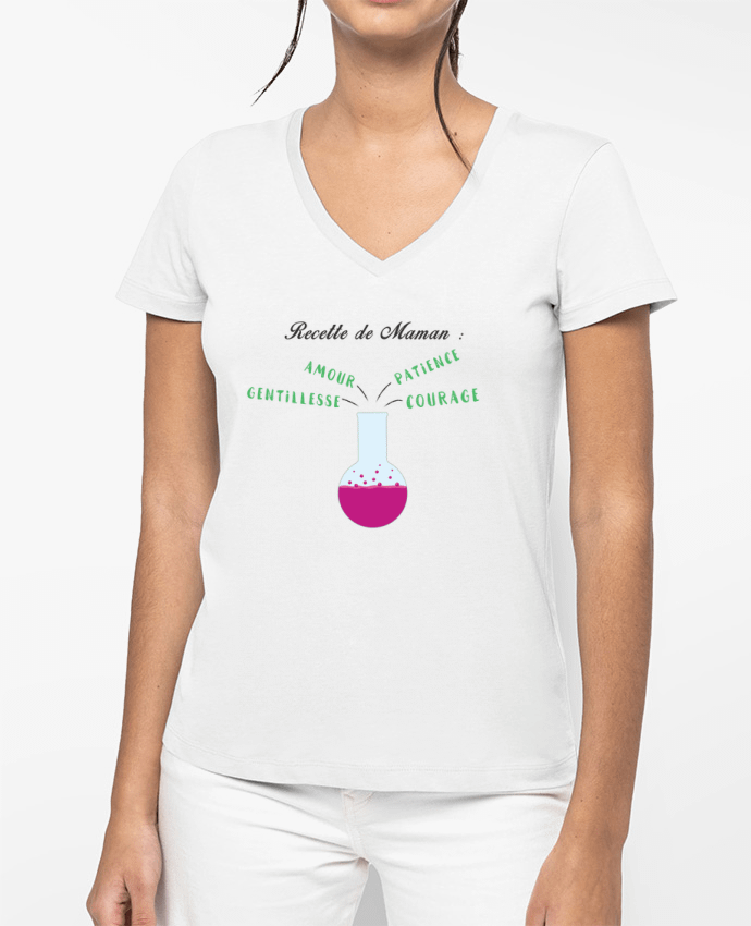 T-shirt femme col V Recette de maman par tunetoo