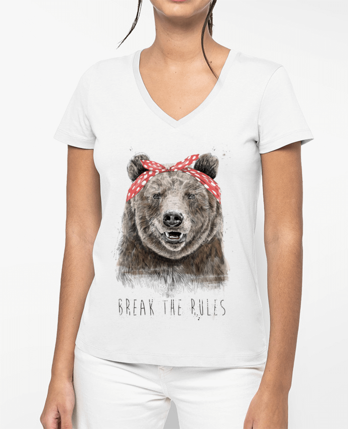 T-shirt femme col V Break the rules II par Balàzs Solti