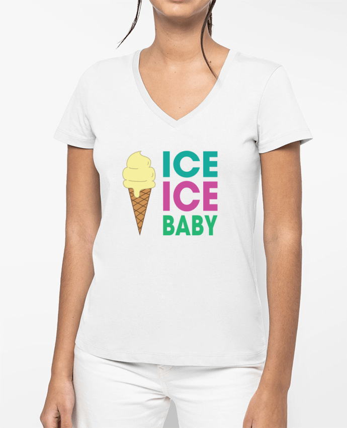 T-shirt femme col V Ice Ice Baby par tunetoo