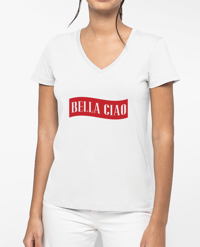 T-shirt femme col V BELLA CIAO par tunetoo