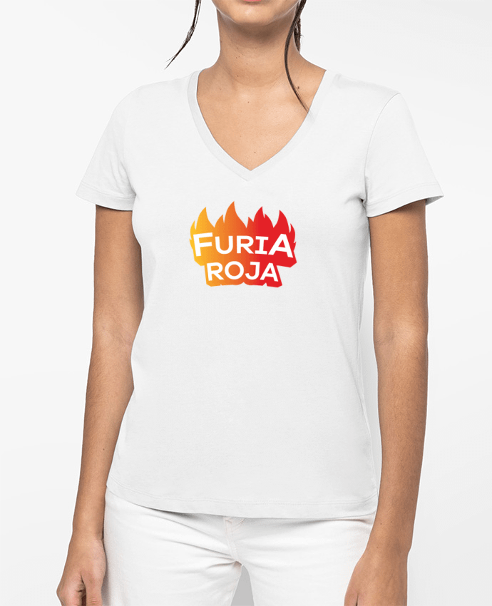 T-shirt femme col V Furia Roja par tunetoo