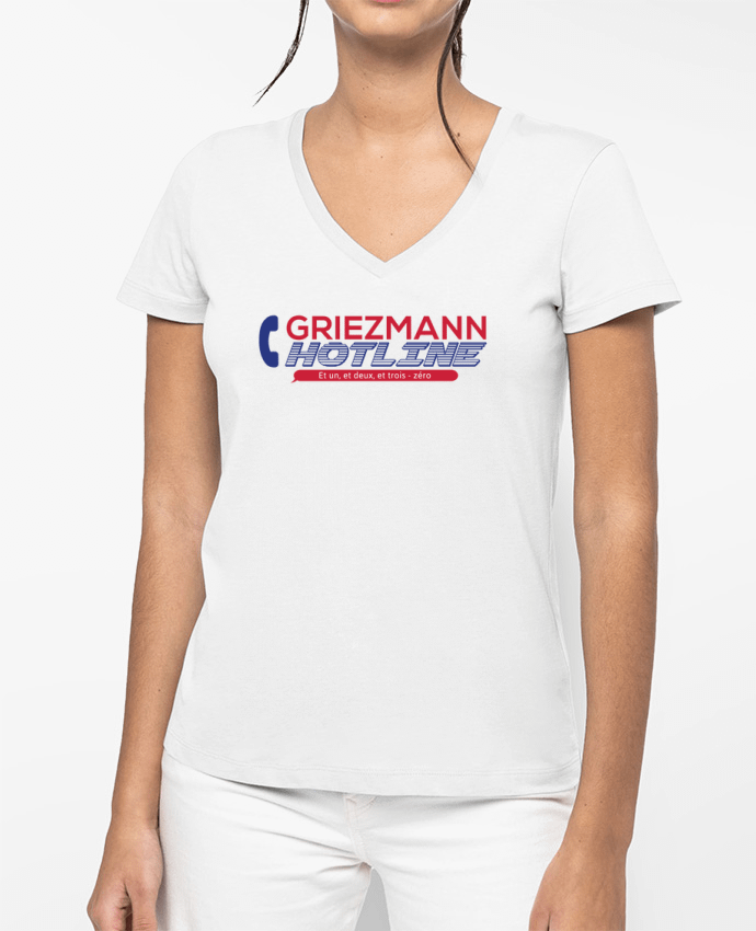 T-shirt femme col V Griezmann Hotline par tunetoo