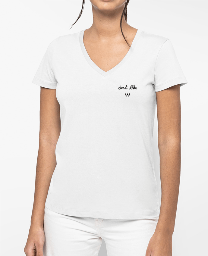 T-shirt femme col V Jordi Alba light par tunetoo