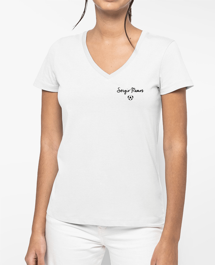 T-shirt femme col V Sergio Ramos light par tunetoo