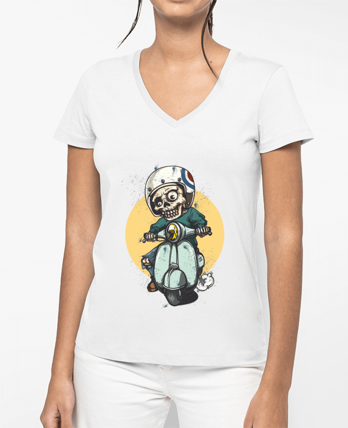 T-shirt femme col V art design par omgraphiste