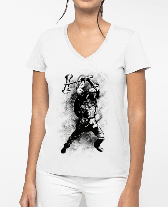 T-shirt femme col V Viking par Anonymous