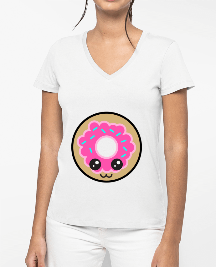 T-shirt femme col V Donut par Anonymous