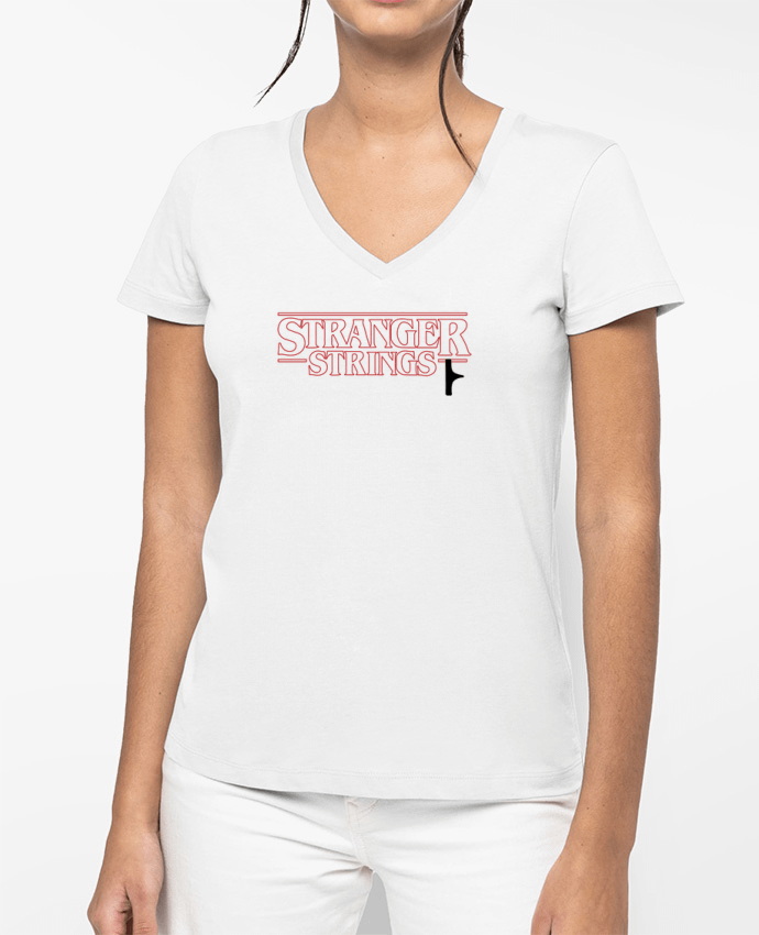 T-shirt femme col V Stranger strings par tunetoo