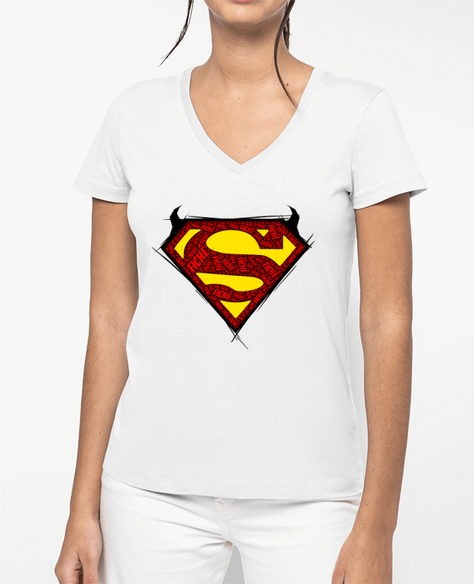 T-shirt femme col V Super Fiché par Dontuch