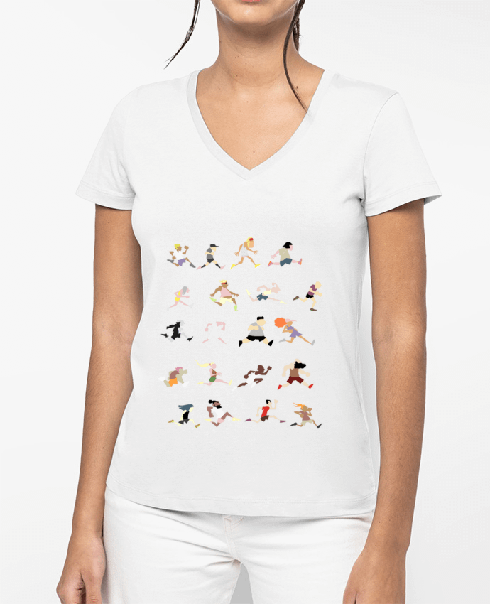 T-shirt femme col V Runners ! par TOMI AX