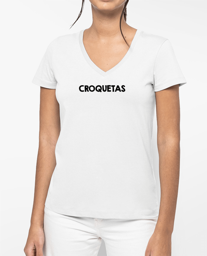 T-shirt femme col V CROQUETAS par tunetoo