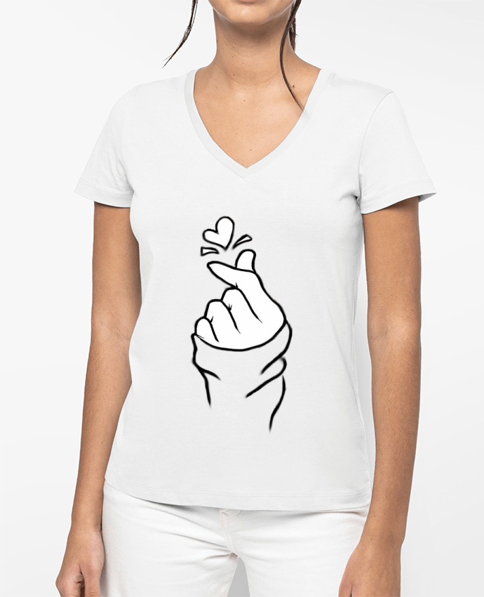 T-shirt femme col V love par DesignMe