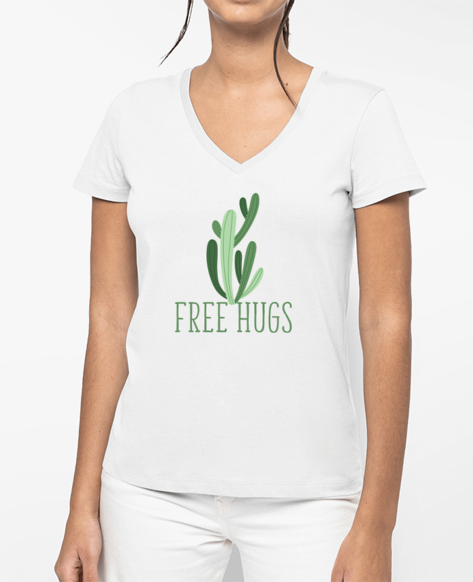 T-shirt femme col V Free hugs par justsayin