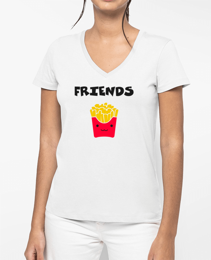 T-shirt femme col V BEST FRIENDS FRIES par tunetoo