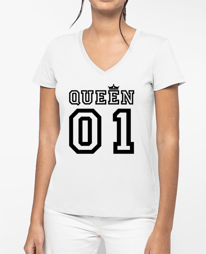 T-shirt femme col V Queen 01 par tunetoo