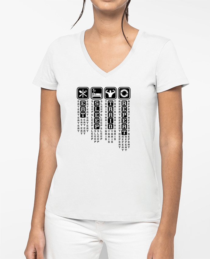 T-shirt femme col V Workout life par Original t-shirt