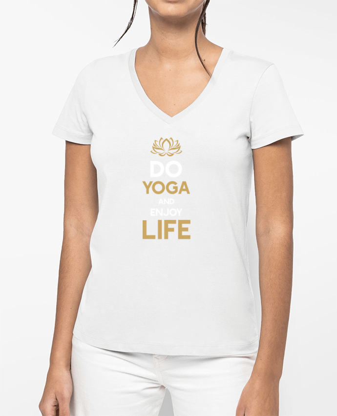 T-shirt femme col V Yoga Enjoy Life par Original t-shirt
