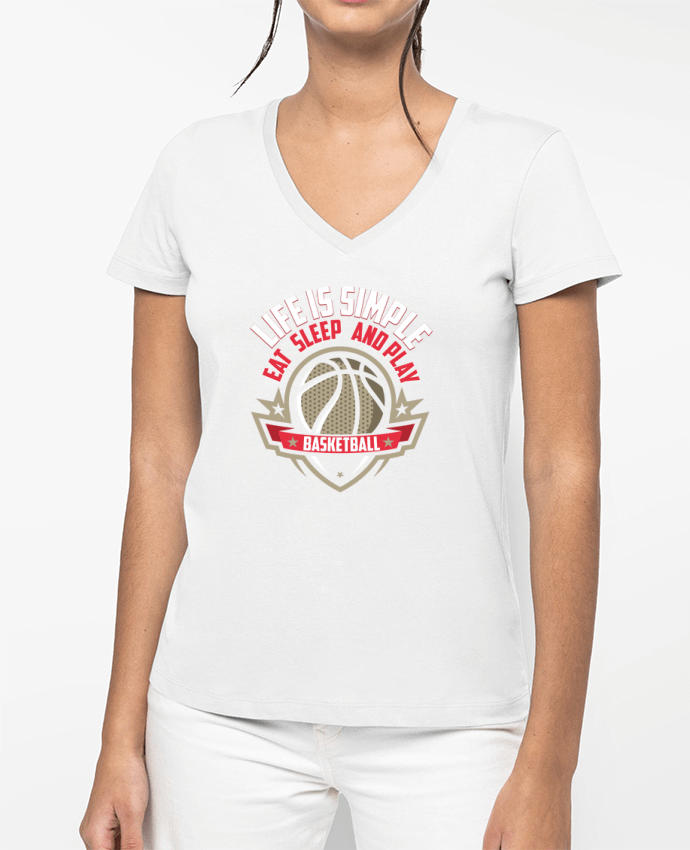 T-shirt femme col V Basketball Lifestyle par Original t-shirt