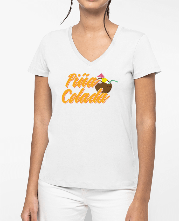 T-shirt femme col V Pina Colada par tunetoo