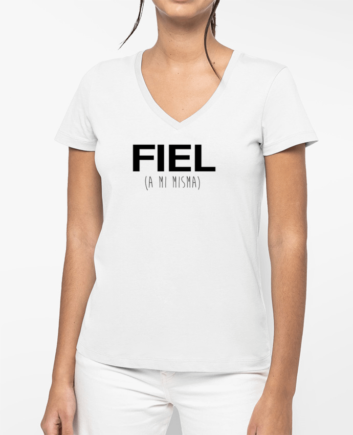 T-shirt écoresponsable col V femme FIEL (a misma) por tunetoo