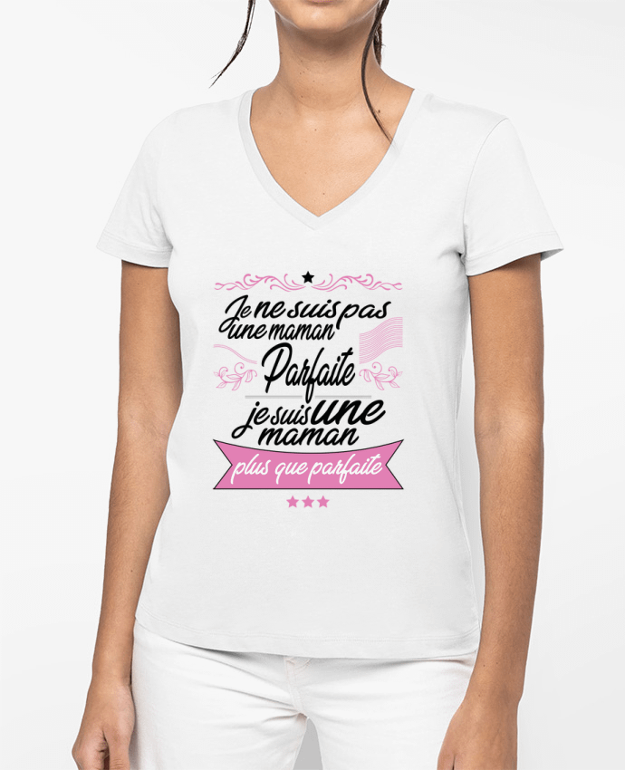 T-shirt écoresponsable col V femme Maman plus que byfaite by ShoppingDLN