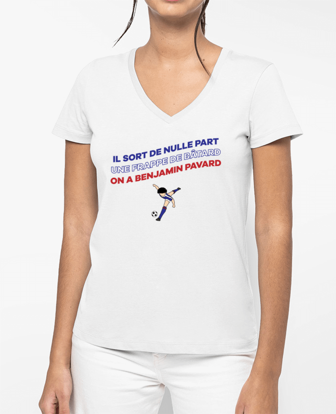 T-shirt femme col V Chanson Pavard par tunetoo