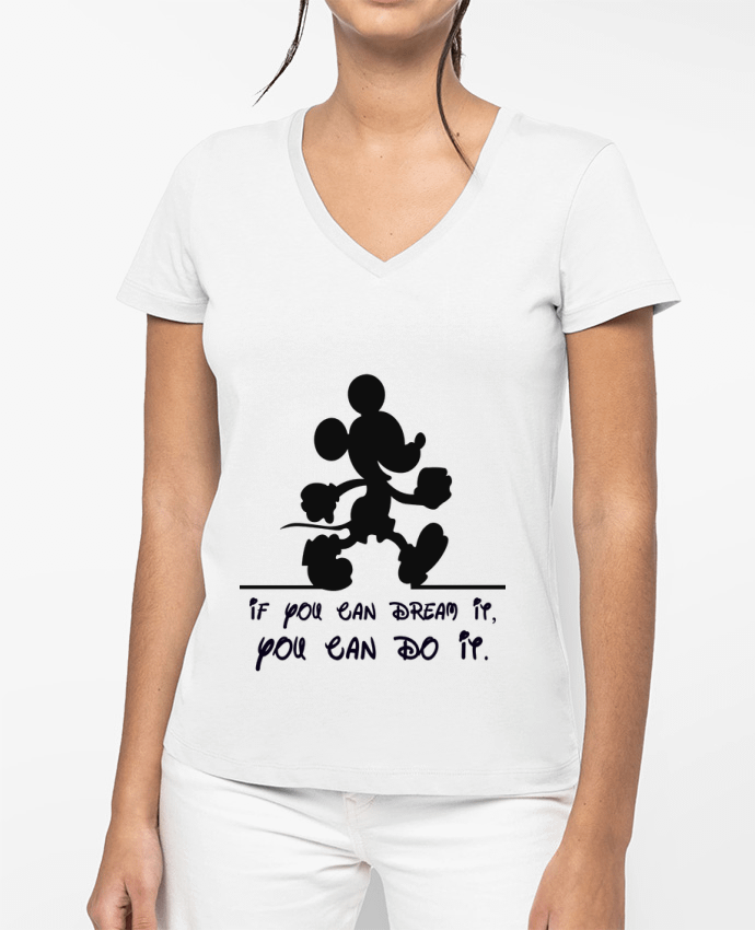 T-shirt femme col V MICKEY DREAM par La Taverne Du Geek
