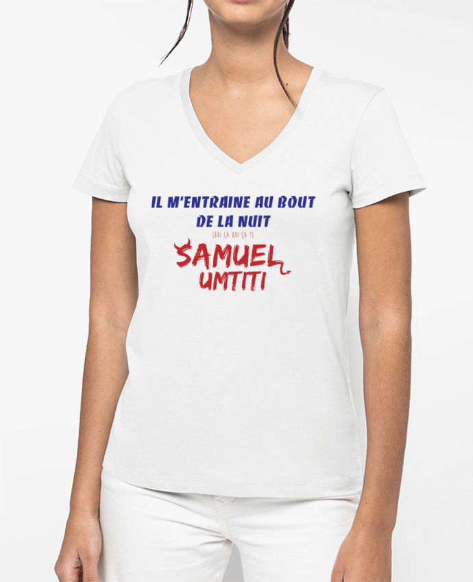 T-shirt femme col V Chanson Equipe de France par tunetoo