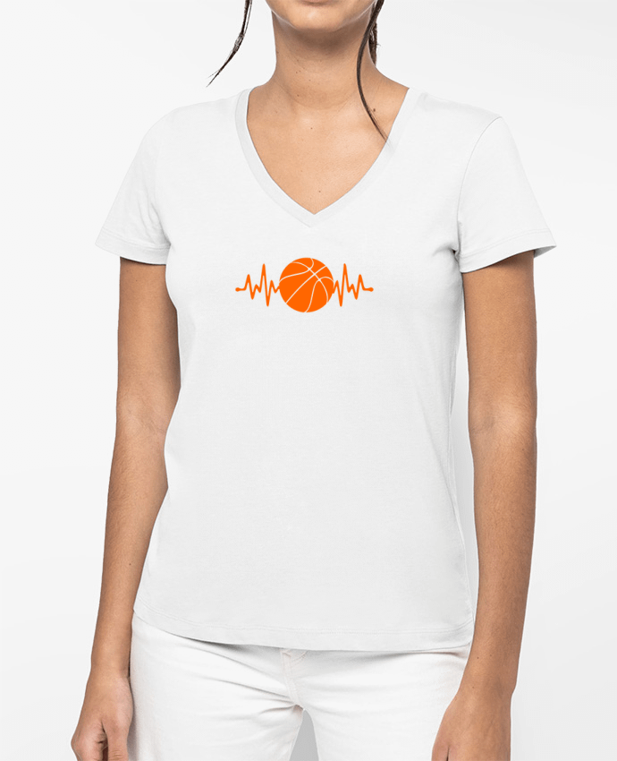 T-shirt femme col V Ball is life par Original t-shirt