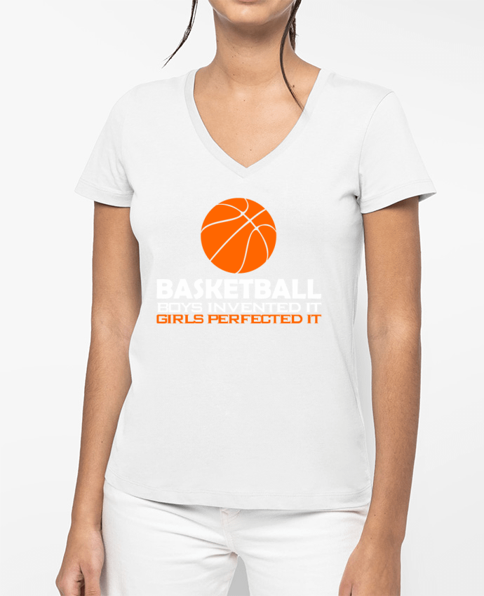 T-shirt femme col V Basketball Girl par Original t-shirt