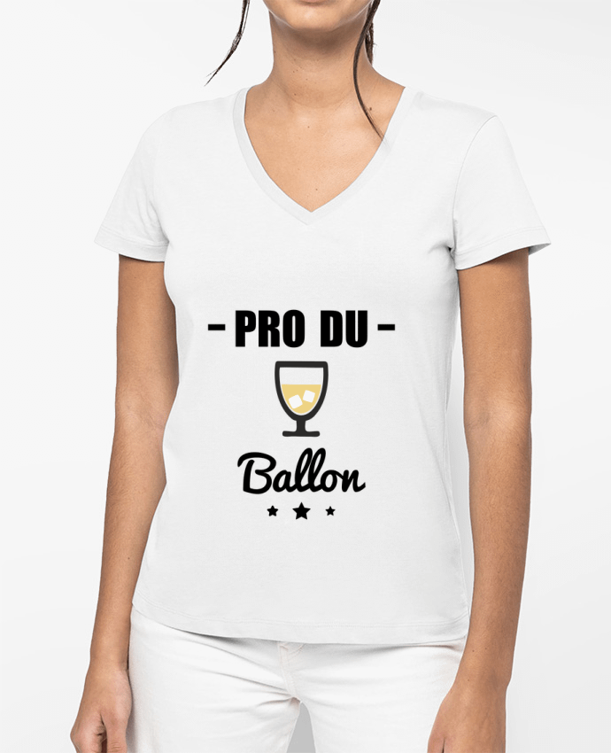 T-shirt femme col V Pro du ballon Pastis par Benichan
