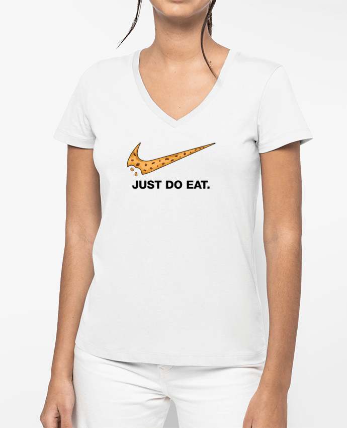 T-shirt femme col V Just do eat par tunetoo