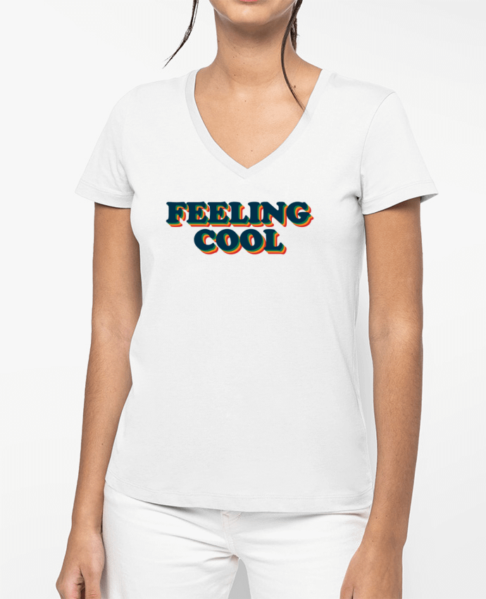T-shirt femme col V Feeling cool par tunetoo