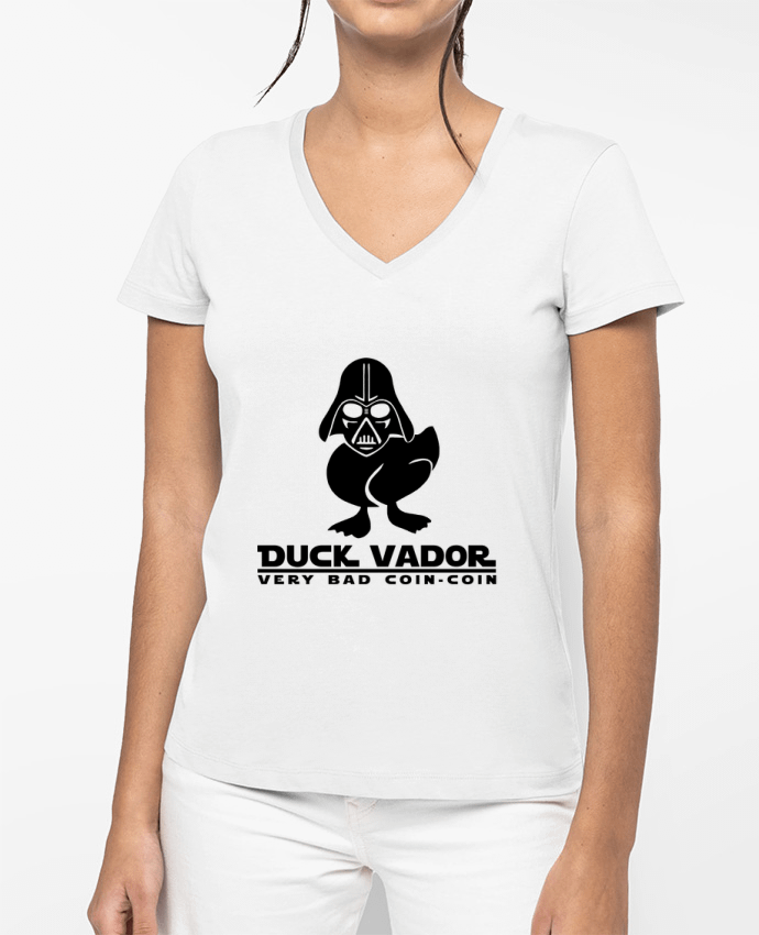 T-shirt femme col V Duck Vador par Fnoul