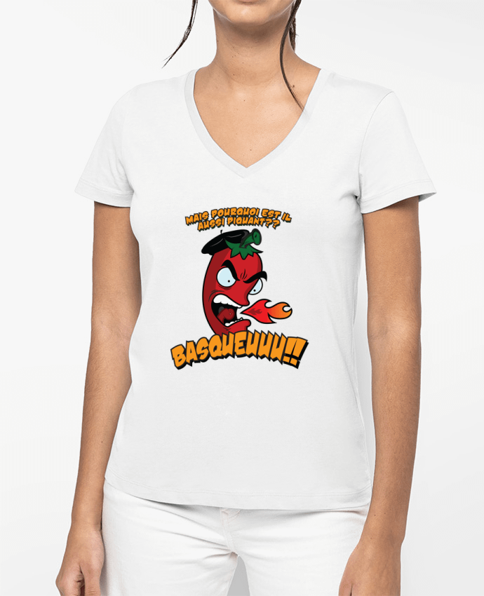 T-shirt femme col V PIMENT BASQUE par PTIT MYTHO