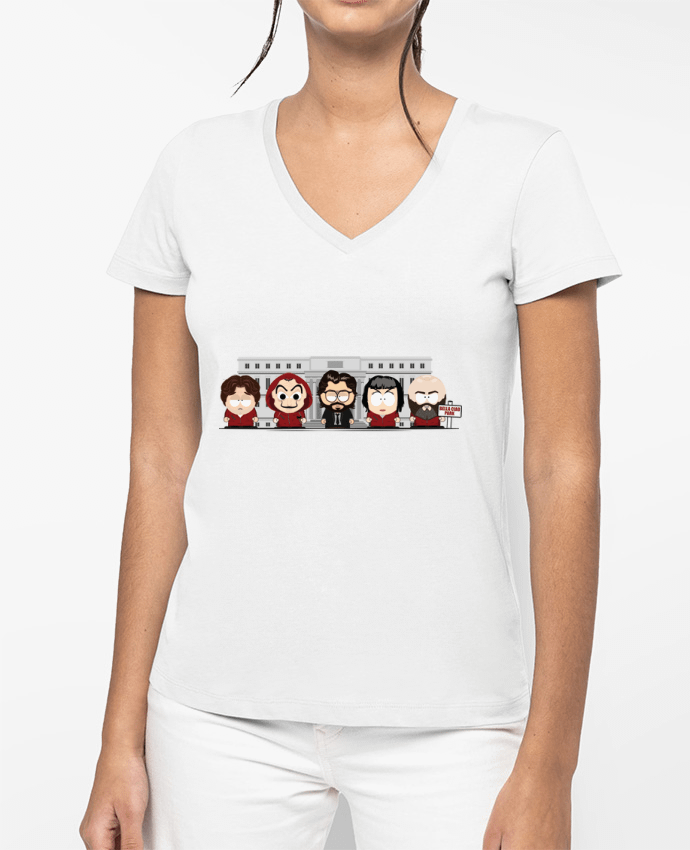 T-shirt femme col V BELLA CIAO PARK par PTIT MYTHO