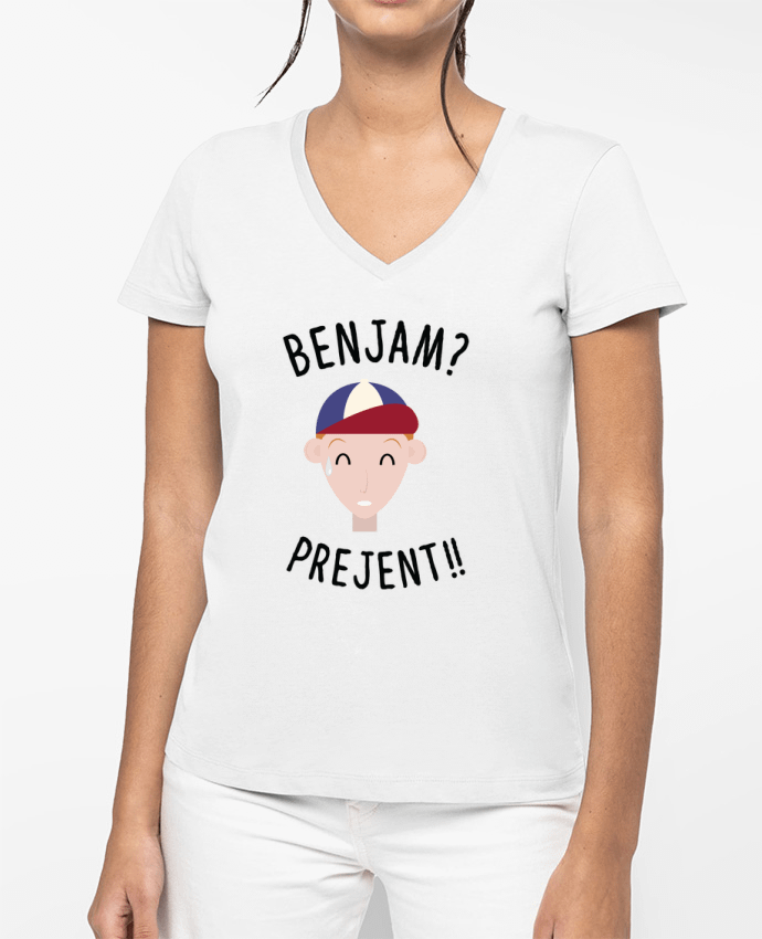 T-shirt femme col V BENJAM PREJENT par PTIT MYTHO