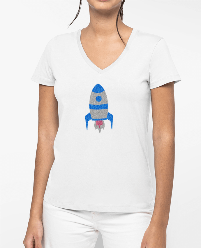T-shirt femme col V Fusée par Les Caprices de Filles