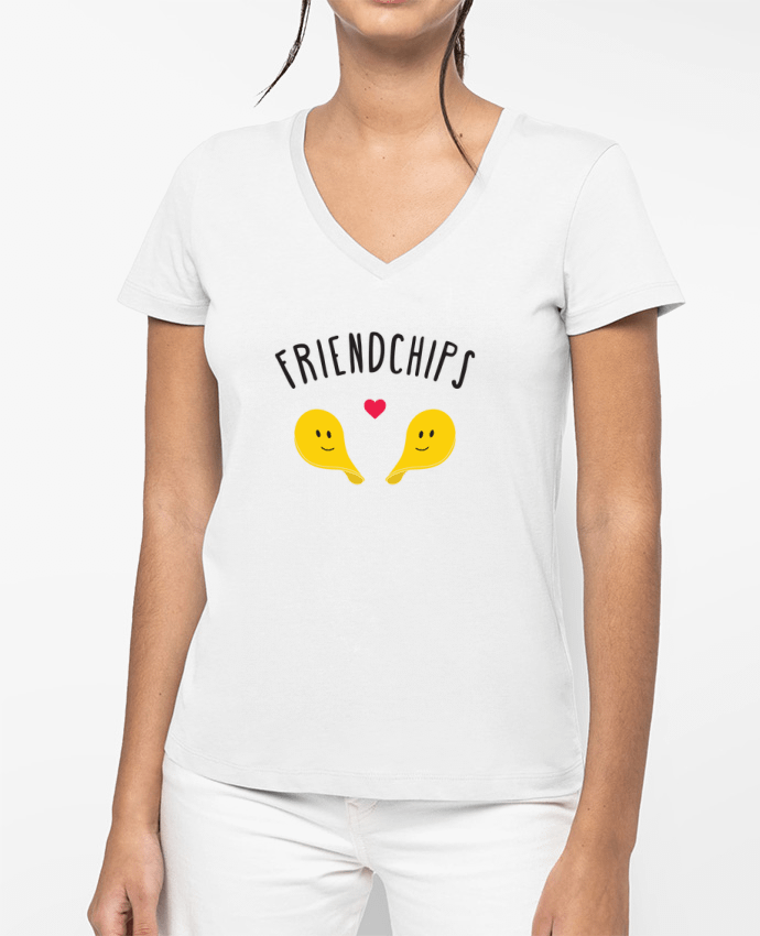 T-shirt femme col V Friendchips par tunetoo