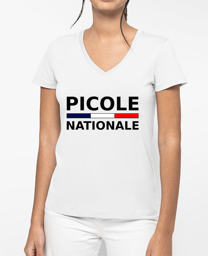 T-shirt femme col V picole nationale par Milie