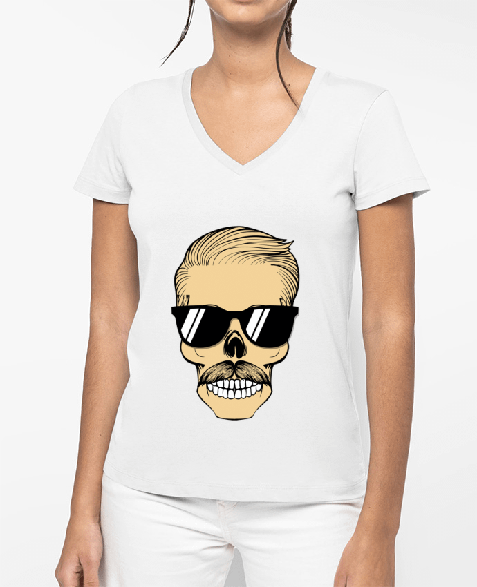 T-shirt femme col V Poker Face par Kap Atelier