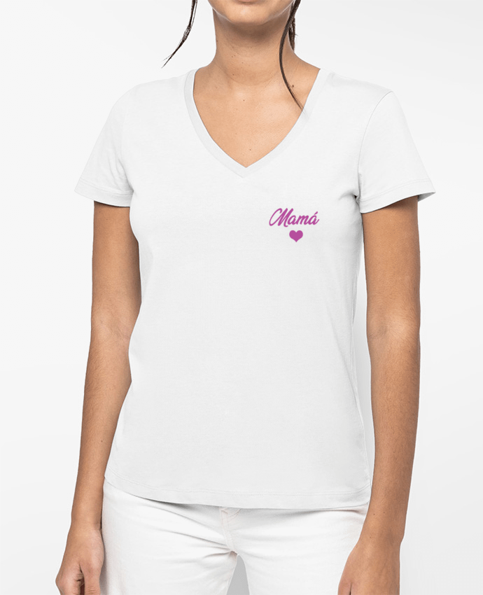 T-shirt femme col V Mamá par tunetoo