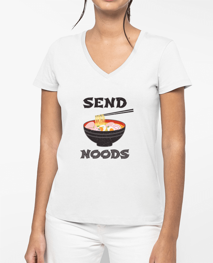 T-shirt femme col V Send noods par tunetoo