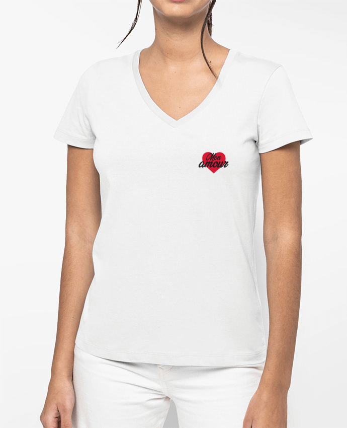 T-shirt femme col V Mon amour par tunetoo