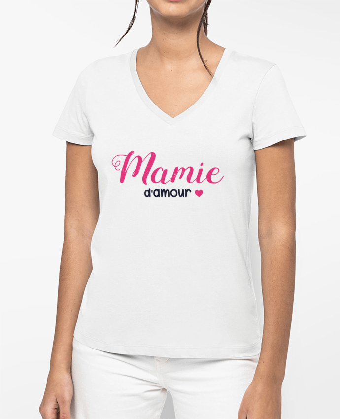 T-shirt femme col V Mamie d'amour par tunetoo