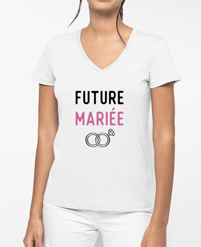 T-shirt femme col V Future mariée cadeau mariage evjf par Original t-shirt