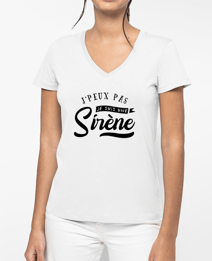 T-shirt femme col V Je suis une siréne par Original t-shirt