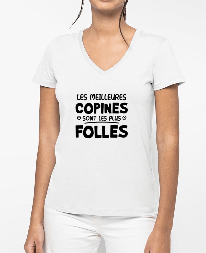 T-shirt femme col V Les meilleures copines par Original t-shirt